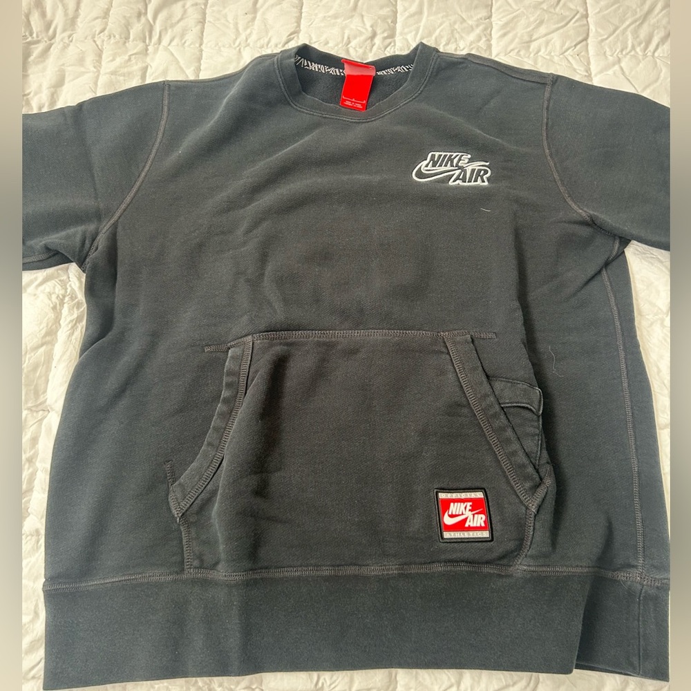 Nike Air Short Sleeve Sweatshirt Tee Black Vintage Classic Heavy
